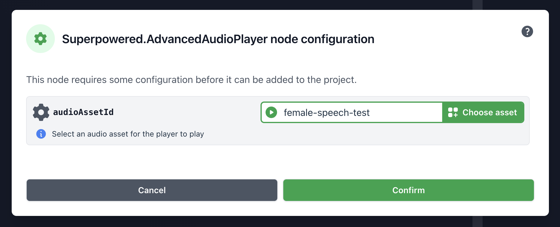 Add audio to node